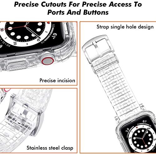 YGL מוכר להקה ברורה עבור Apple Watch 38 ממ 40 ממ, רצועה שקופה לתואם Apple Watch תואם ל- IWatch SE654321