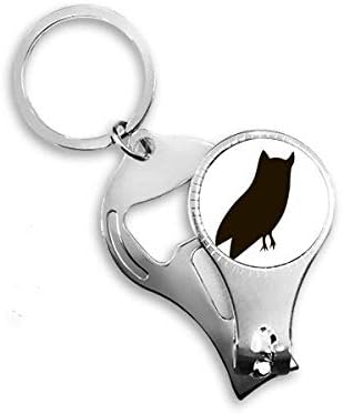 ינשוף שחור הצגת חיה של חיה ציפורנית ניפר טבעת מפתח שרשרת מפתח בקבוקי בקבוק קוצץ