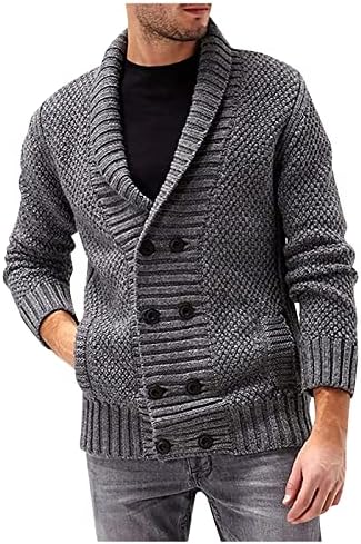 ז'קטים לגברים סתיו וחורף אופנה קרדיגנים קרדיגנים עם דש דש חמים מעילי סוודר ז'קט.