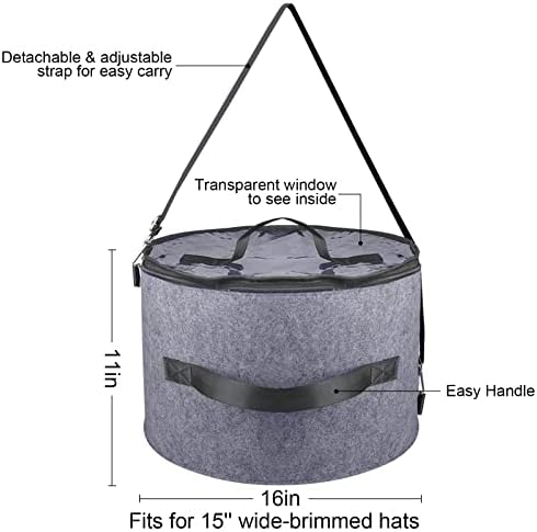 קופסאות כובע סאנצ'מי לנשים/גברים אחסון ארגז כובע עגול עגול עגול לטיולים קופסת כובע קאובוי מתקפלת עם קופסת