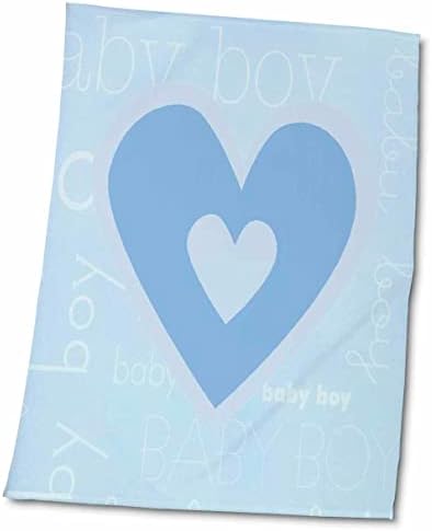 3drose Florene Childrens Art - 2 לבבות כחולים לתינוק - מגבות