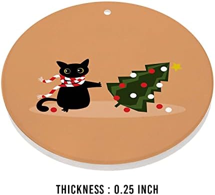 חג המולד קישוט, שחור חתול דוחף למטה את עץ, קישוטי עץ, מצחיק חג המולד ליל כל הקדושים דקור, לחברים,משפחה