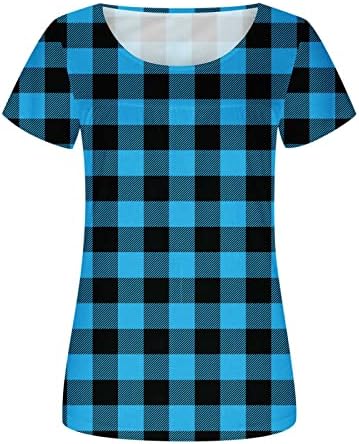 חולצת שרוול קצרה של נשים חולצה לנשים Scoopneck קלאסי חופשה מערבית חולצות טרנדי חולצה הדפס קיץ 2023