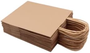 שקיות נייר חומות של יילזמקס עם ידיות בתפזורת 8. 2 על 4.3 על 10.6 אינץ ' 12 יחידות בגודל בינוני, שקיות