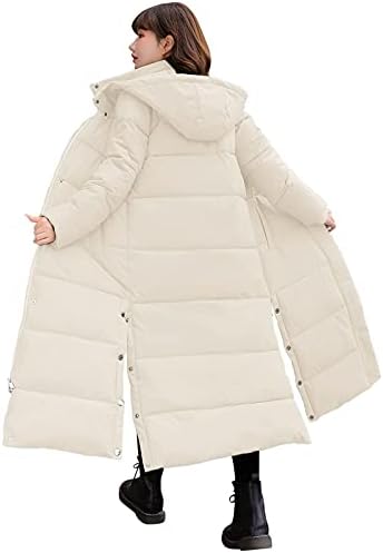 מעיל כותנה עם ז'קט מעיל חורף ארוך עם מעיל נשים מרופדות חמות מעבות את הפארקיות