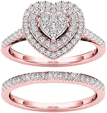 2023 טבעת יהלום חדשה טבעת מלאה בצורת אופנה מלאה גילוף טבעות אהבת יהלום חלולות לנשים רוז