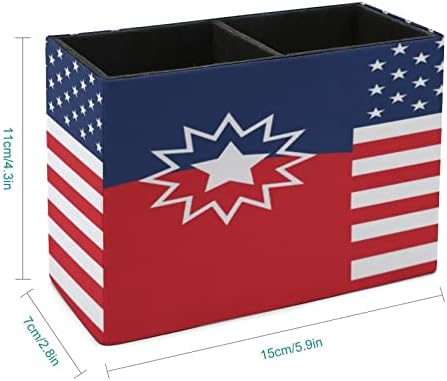 ארצות הברית אמריקאי דגל עור מפוצל עט כוס עיפרון מחזיק כוס מארגן שולחן מקרה שולחן עבודה מכתבים מיכל תיבת