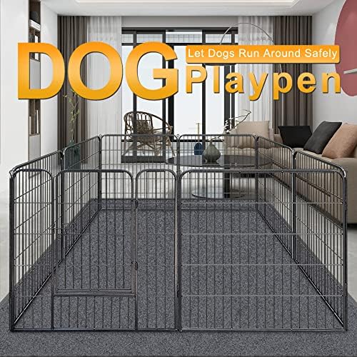 QRD Dog Playpen 32 אינץ 'לגובה תרגיל קטן/בינוני עט גדר כלבים ניידים לחניך, קרוואנים, חצר - 8 לוחות