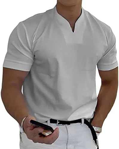 גברים ג'נטלמנים עסקיים חולצת טריקו שרוול קצר שריר כושר חולצת טריקו