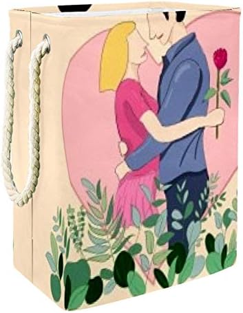יוניסי רומנטי זוג מתקפל כביסת עם ידיות כביסה סל גדול אחסון סל משתלת סל