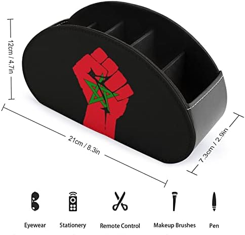 העלה אגרוף מרוקו דגל שלט רחוק מחזיק עט תיבת עור מפוצל מרחוק נושא כלים דקורטיבי שולחן אחסון ארגונית