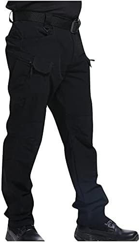 גברים מטען מכנסיים טקטיים עם מכנסי כיס רוכסן קרב לבוש בחיצות חיצוניות מתיחה אטומה למים מלאים באורך מלא