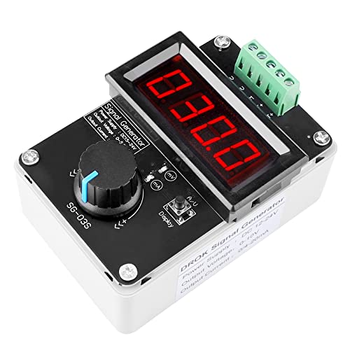 גנרטור 4-20mA, מחולל אותות מתכוונן DROK, DC 0-10V 0 4-20mA זרם מתח אנלוגי סימולטור להתאמת ערך בדיקת LED
