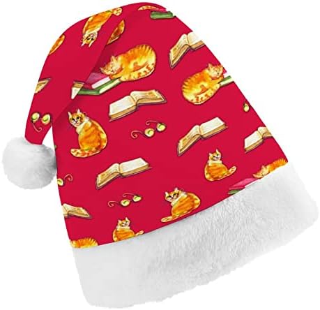 חתולים וספרים חג המולד סנטה כובע עבור אדום חג המולד כובע חג טובות חדש שנה חגיגי ספקי צד
