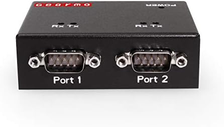 תעשייתי 2-יציאה USB למתאם סדרתי DB9 RS-232 עם ערכת שבבים FTDI, מחווני LED RX/TX, סוגר הר הרכבת DIN, וסוגריים