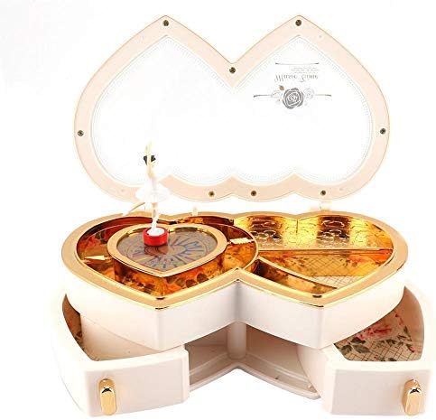 קופסת תכשיטים מוזיקלית של Magt Ballerina Box, מארז אחסון תכשיטים למוזיקה של בלרינה כפולה לילדות קטנות