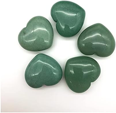 ZYM116 1 חתיכה טבעית ירוקה ירוקה אוונטורין לב אבני צ'אקרה מגולפות קישוט ריפוי רייקי ריפוי אבנים טבעיות ומינרלים