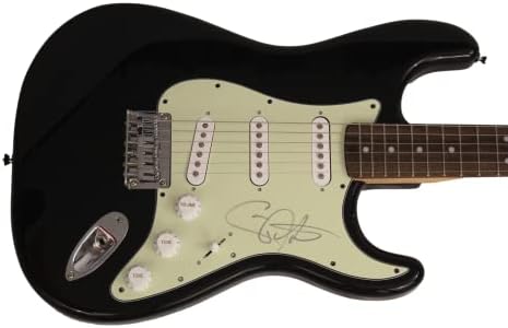 קרלוס סנטנה חתם על חתימה בגודל מלא פנדר שחור סטראטוקסטר גיטרה חשמלית עם ג 'יימס ספנס ג' יי. אס.