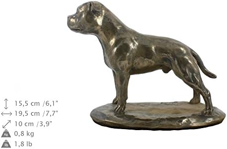 אנגלית סטפורדשייר טרייר 2, כד עבור כלב אפר זיכרון עם פסל, חיות מחמד של שם וציטוט-ארטדוג אישית