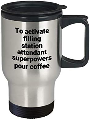 ספל נסיעות של תחנת מילוי ספל סרקסטי מצחיק נירוסטה חידוש קפה קפה רעיון מתנה