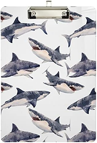 לוח פלסטיק כריש בצבעי מים 9 איקס 12.5 לוחות אקריליק עם קליפ פרופיל נמוך א4 מכתב גודל לוח כבד עבור אחיות
