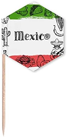 מקסיקו מטבח קקטוס סקיצה קיסם דגלי הקאפקייקס מבחר מסיבת חגיגה
