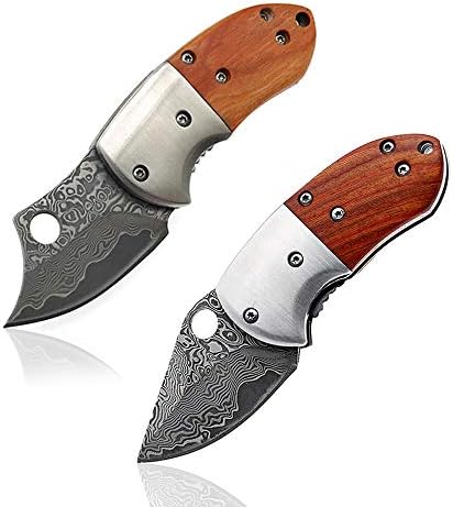 כיס קטן סכין קומבו סט, ייחודי קומפקטי מיני מתקפל סכיני לגברים אבא קמפינג דיג טיולים אוסף מתנה