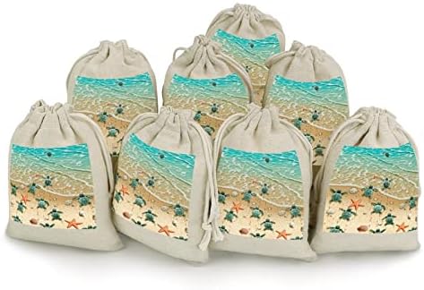 צבי ים שרוכי אחסון שקיות סוכריות מתנת שקיות לשימוש חוזר מתקפל וקומפקטי רב תכליתי כיס חבילה 8 יחידות