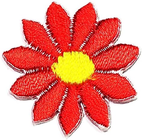 SareeSy Set Set 2 PCS. מיני פרחים אדומים טלאי לוטוס לילדים לילדים לוגו רקום תפר על תיקון תיק טלאי