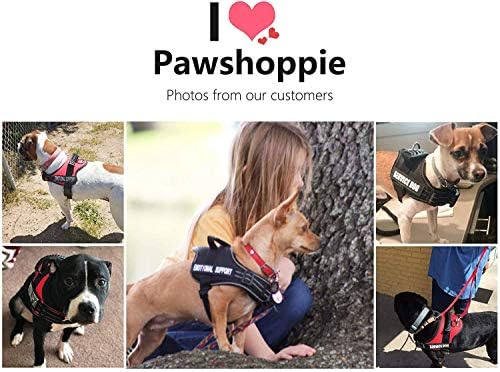 Pawshoppie שירות רפלקטיבי אמיתי רתמת אפוד כלב 2 רתמת שירות נשלף בחינם כלב 2 טלאים תמיכה רגשית, פוליאסטר