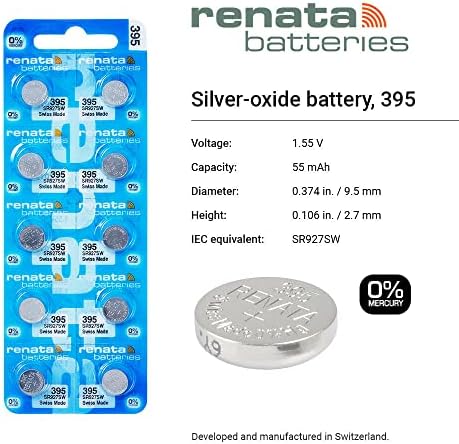 Renata 395 SR927SW סוללות - 1.55V תחמוצת כסף 395 סוללת צפייה