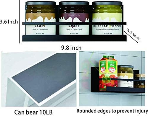 מתלה תבלינים של ycoco למקרר, מדף אחסון תבלינים של מקרר יחיד, קל להתקנת הצד של המקרר יכול להחזיק תבלינים,