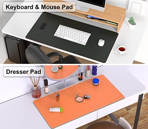 מחצלת שולחן מחשב Moko - עור PU עור עכבר משחק גדול, מחצלת עכבר מקלדת ללא החלקה, מגן כרית כתיבת שולחן אטום למים