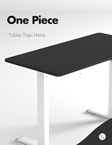 שולחן שולחן מקשה אחת בגודל 48 על 24 אינץ', שולחן עבודה שחור מעץ מלא אוניברסלי, משטח עץ, למסגרת שולחן ישיבה,
