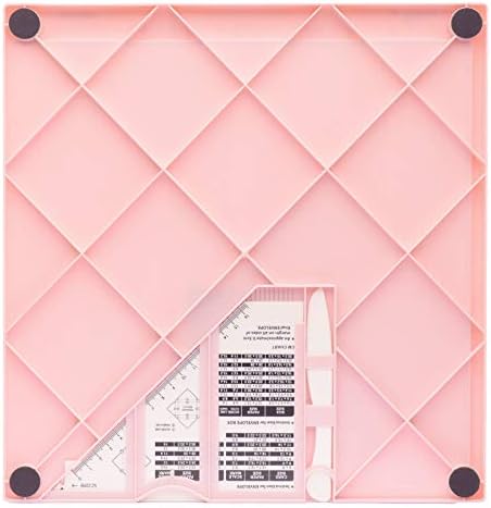 לוח ניקוד יצירתי של Vaessen עם תיקיית עצם ומדריך לייצור כרטיסים ומלאכות נייר, ורוד, 30,5 x 30,5 סמ