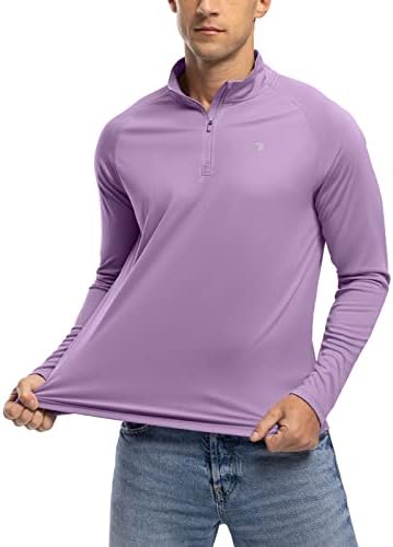 TBMPOY 1/4 סוודר ZIP SUNCHOP UPF 50+ הגנה מפני שמש חולצות שרוול ארוך