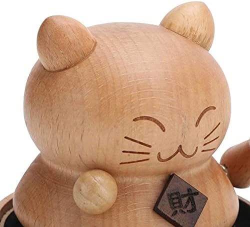 קופסא עץ עץ עץ עץ עושר חתולים קופסת פסלון קופסא עץ עץ קופסא מוזיקלית חמודה אביזרי קישוט בית