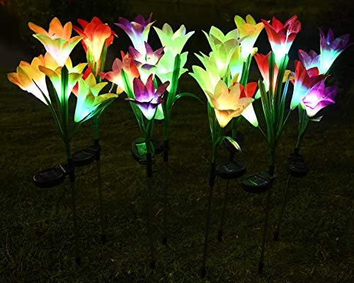 פרחים סולאריים - אורות גן סולאריים לילי, אורות עמד