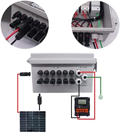 Weideer 6 String PV Combiner Box עם 15A מפסק נתיך LED LED LERKNETING ARRESTE SOLAR COBINER BOX עם 3