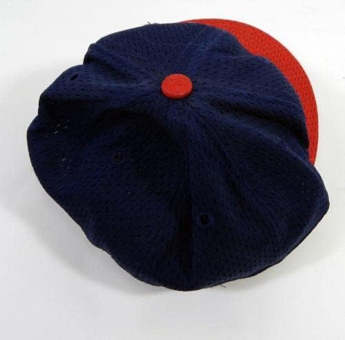 2000 אטלנטה ברייבס רג'י סנדרס 16 משחק נעשה שימוש ב- Navy Hat 7.125 DP22842 - משחק כובעי MLB משומשים