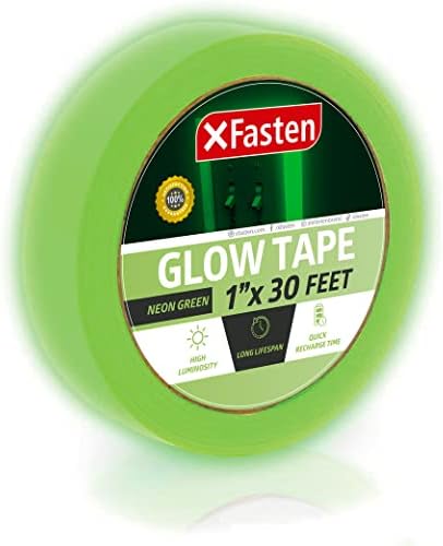 זוהר x fasten בקלטת הכהה, צהוב/ירוק, קלטת צינור כהה בגודל 30 סמ x 30 רגל