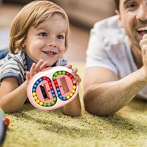 צעצועי ספינר של Hulzogul מסתובבים פאזל קוביית קסם, צעצוע קוביית קוביית קסם קוביית חרוזים קטנים, צעצועים למידה