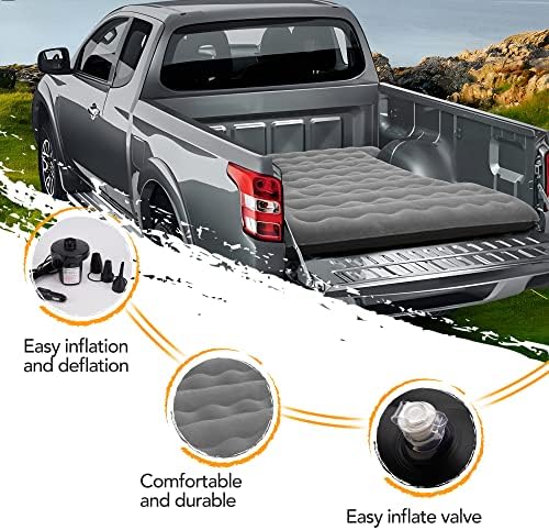 מזרן אוויר של מיטת המשאית של AOTIYER למזרן אוויר מתנפח בגודל 5.5-5.8ft למיטות משאיות קצרות משאיות אביזרי