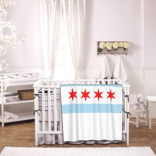 דגל שיקגו שמיכה לתינוק 30 x 40 באולטרה פעוטות רכה שמיכה שמיכת סיעוד שמיכה לילדים שמיכות מיטות