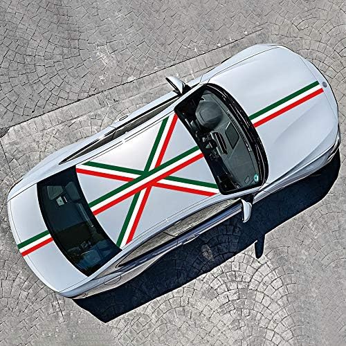 TOMALL 78 X5.9 מדבקות צבע דגל איטלקי מדבקה למכסה מכונית מכונית למכונית קדמית/אחורית פגושים בצד גג גג