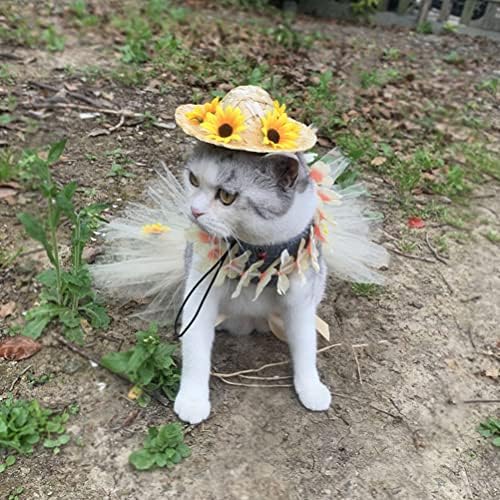 תחפושת חיות מחמד לוזי כובע קש חמניות חצאית חצאית לכלבים ליל כלבים הוואי לואו אספקת מסיבת חתול לבושות תלבושות