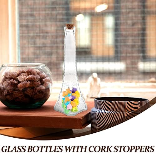 בקבוקי שיקוי עיצוב חתונה בקבילוק 4 יחידות ריק בקבוקי בקבוקי זכוכית צלולים עם צנצנות אחסון פקק פקק