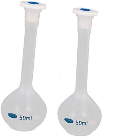 X-DREE 2 PCS 50 מל צוואר ארוך צוואר פלסטיק ברור מדידה מדידת בקבוקים אטומים לחום למעבדה (Frasco de Medición