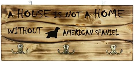ספניאל אמריקאי, יתד קיר מעץ, קולב עם תמונתו של כלב