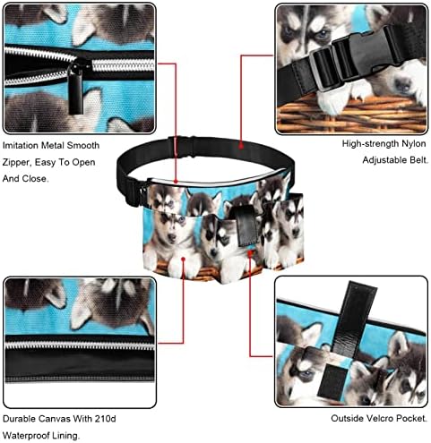 ארבעה חפיסת פאני כלבים של האסקי עם כיסים 4-רוכסנים, מתנות ליהנות מפסטיבל ספורט אימון מטייל חבילת מותניים
